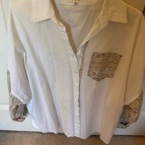 POL White Shirt with Patterned Details